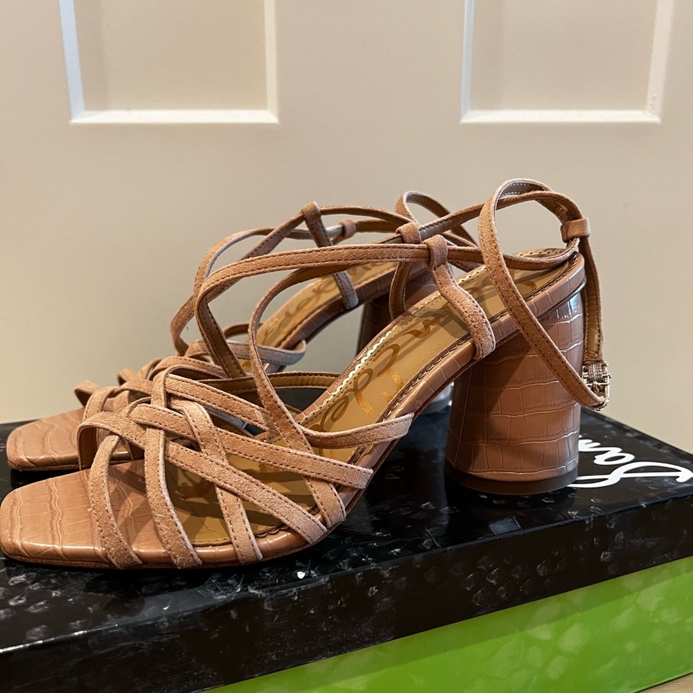 Sam Edelman Tan heeled sandal | 8.5